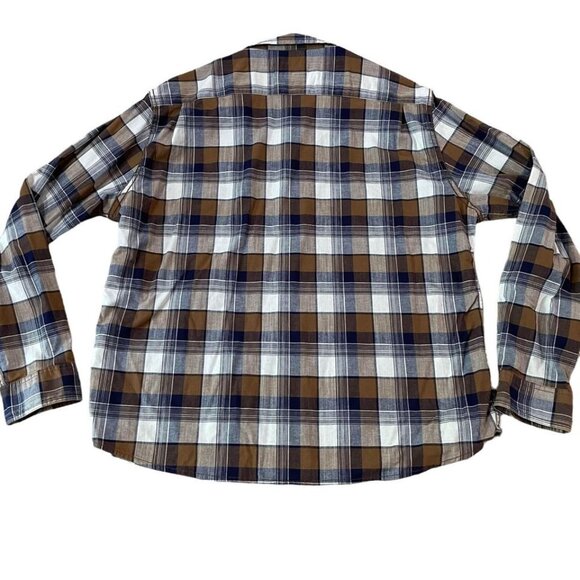 Wrangler Long Sleeve Button Down Shirt Men’s Size 2XL Brown Plaid Comfort Flex - Picture 5 of 5